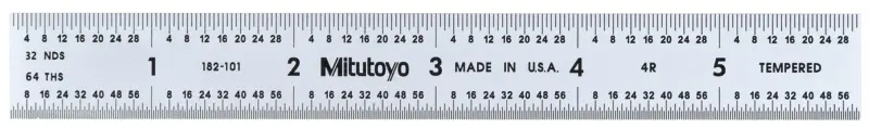 Image of steel rule, wide rigid rule 6", inch .