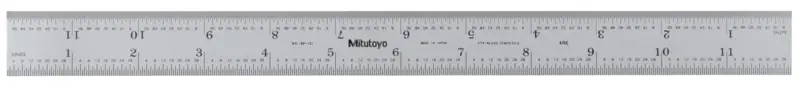 Image of steel rule, wide rigid rule 12", inch .