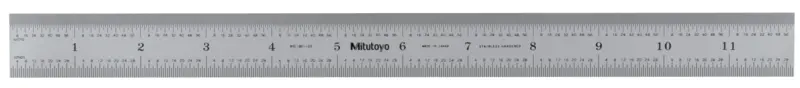 Image of steel rule, wide rigid rule 300mm/12", metric/inch .