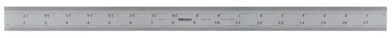 Image of steel rule, wide rigid rule 18", inch .