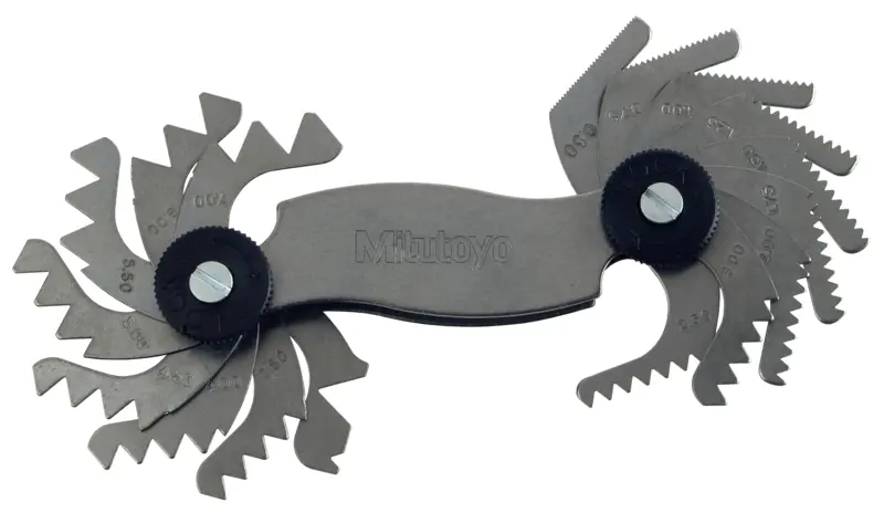 Image of pitch gauge metric screw 60°,0,4-7mm, 18 leaves .