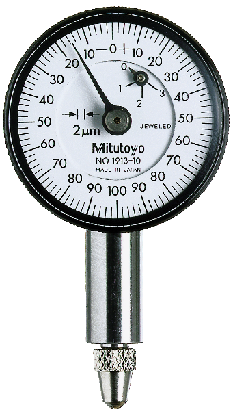 Image of dial indicator, flat back 0,5mm,0,002mm, jeweled bearing .