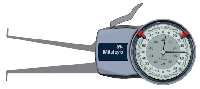 Image of internal dial caliper gauge 30-50mm,0,01mm .
