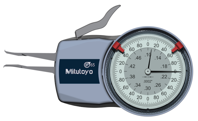 Image of internal dial caliper gauge 0,1-0,5",0,0002" .
