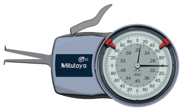 Image of internal dial caliper gauge 0,2-0,6",0,0002" .
