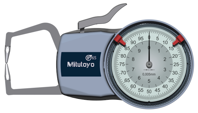 Image of external dial caliper gauge 0-10mm,0,005mm .