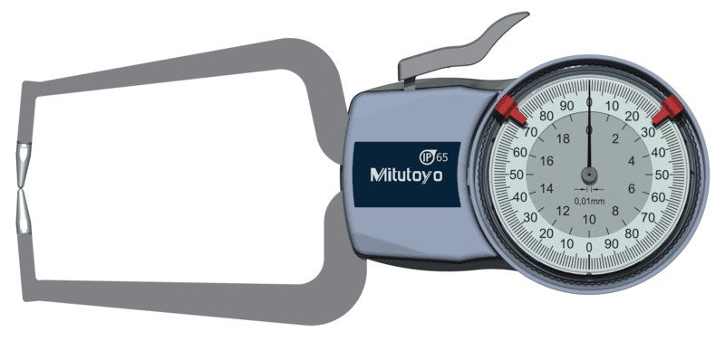 Image of external dial caliper gauge 0-20mm,0,01mm .