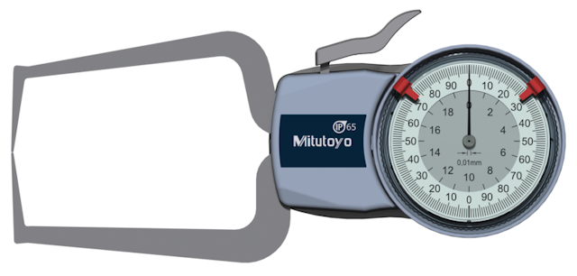 Image of external dial caliper gauge 0-20mm,0,01mm .