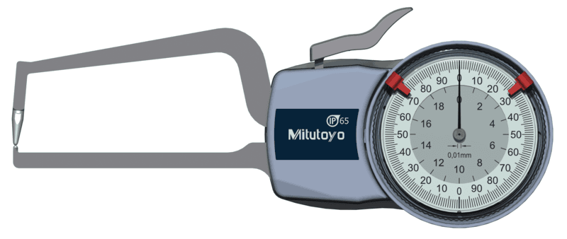 Image of external dial caliper gauge 0-20mm,0,01mm .