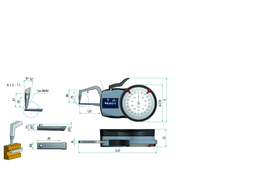 Technical Image of external dial caliper gauge 0-0,4",,0,0002" .