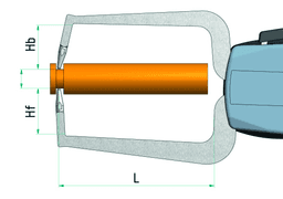 Technical Image of external dial caliper gauge 0-2",0,001" .