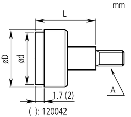 Technical Image of contact element flat, m2,5x0,45d=20mm, carbide, metric .