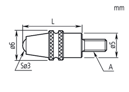 Technical Image of contact element ball point, m2,5x0,4512,1mm length, waterproof type, metric .