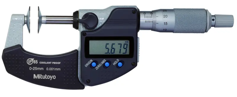 Image of digital disc micrometer ip65 inch/metric, 3-4", disk=20mm .