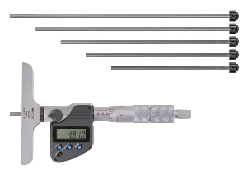 Image of digital depth micrometer inch/metric, 0-6", incl. 6 rods .