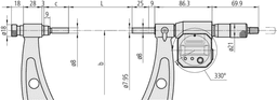 Technical Image of digital micrometer interchangeable anvil inch/metric, 30-36", incl. 6 anvils .