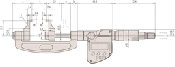 Technical Image of digital caliper jaw micrometer inch/metric, 0-1" .