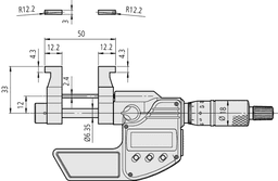 Technical Image of digital inside mircom. caliper type inch/metric, 1-2" .