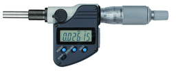Image of digital micrometer head 0-1", flat spindle,0,375" plain stem .