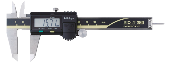 Image of digital abs aos caliper 0-100mm, rod, thumb roller, data outp. .