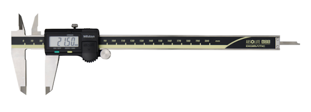 Image of digital abs aos caliper 0-200mm, blade, thumb roller, data outp. .