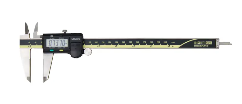 Image of digital abs aos caliper, od carb. jaws in/met., 0-8", blade, thumb r., w/o outp .