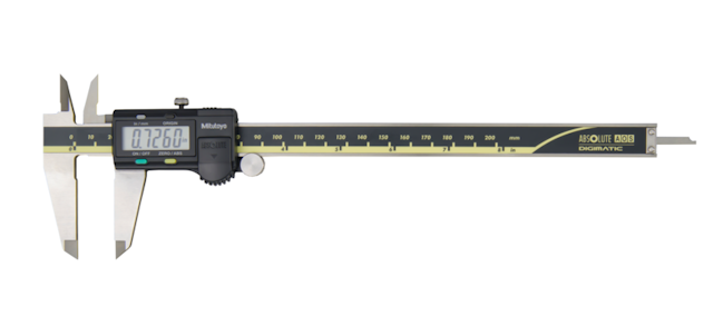 Image of digital abs aos caliper inch/metric, 0-8", blade, thumb r., outp. .