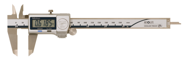 Image of digital abs caliper coolantproof ip67 inch/metric, 0-6", thumb ro., w/o output .