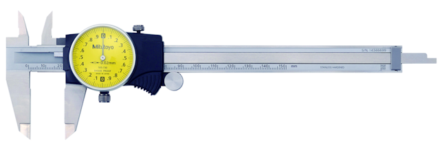 Image of dial caliper 0-150mm,0,02mm, 2mm/rev, metric .
