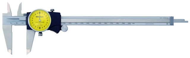 Image of dial caliper 0-200mm,0,02mm, 2mm/rev, metric .