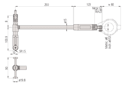Technical Image of 2-point inside measuring instrument bore gauge, 160-250mm,0,01mm .