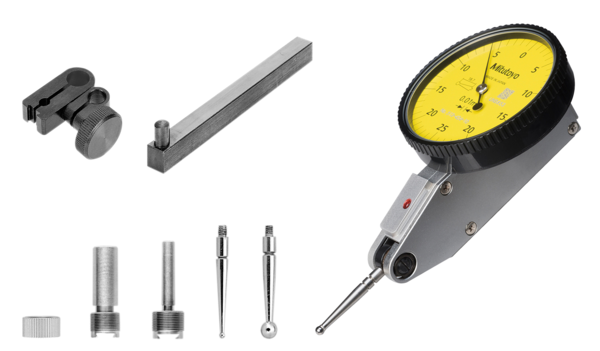 Image of dial test indicator, horizontal type 0,5mm,0,01mm, 4/8mm stem, with bracket .