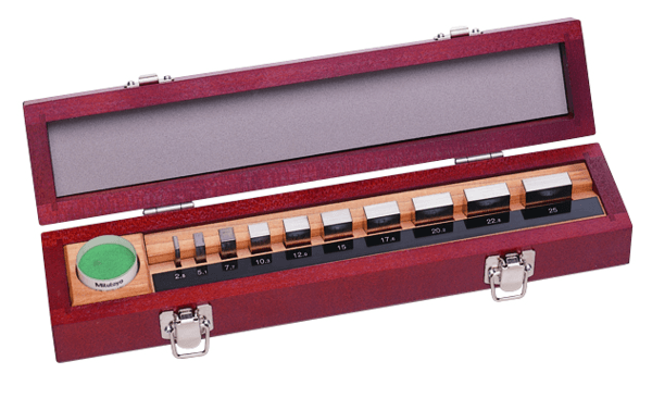 Image of gauge block set, metric, ins. cert., iso 10 blocks, grade 0, steel, opt. parallel 12mm .