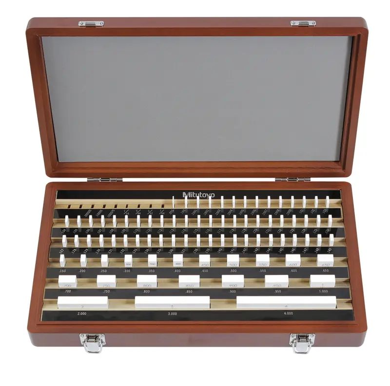 Image of gauge block set, inch, insp. cert., bs 81 blocks, grade 1, ceramic .