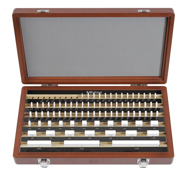 Image of gauge block set, inch, insp. cert., bs 81 blocks, grade 2, ceramic .