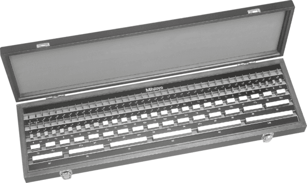 Image of gauge block set, metric, jcss cert., iso 122 blocks, grade k, steel .