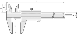 Technical Image of vernier caliper 0-150mm/0-6",0,05mm, metric/inch .