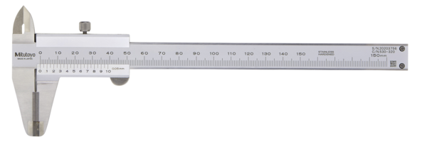 Image of vernier caliper,carbide jaw outs. 0-150mm,0,05mm, metric .