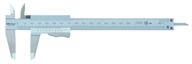 Image of vernier caliper with thumb clamp 0-150mm,0,05mm, metric .