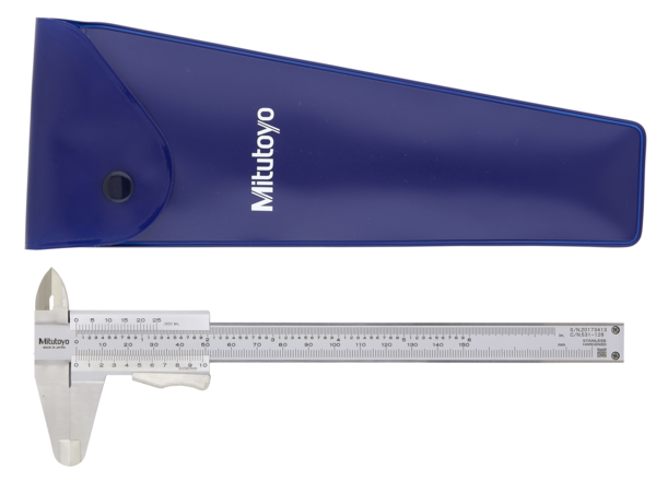 Image of vernier caliper with thumb clamp 0-150mm/0-6",0,02mm, metric/inch .
