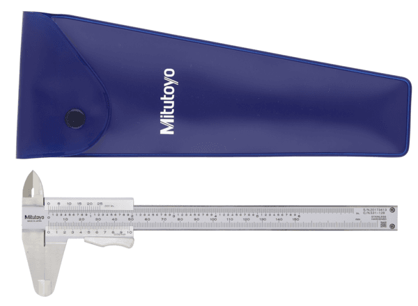 Image of vernier caliper with thumb clamp 0-150mm/0-6",0,02mm, metric/inch .