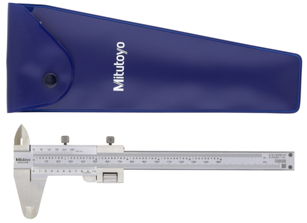Image of vernier caliper, fine adjustment 0-130mm,0,02mm, metric/inch .