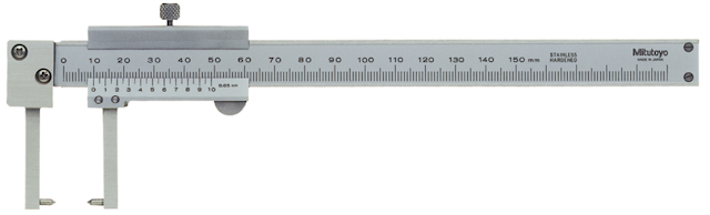 Image of vernier neck caliper point jaw outside 0-150mm,0,05mm, metric .