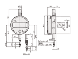 Technical Image of digital indicator id-s, ip53 inch/metric,0,5",0,00005", flat back .