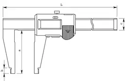 Technical Image of digital abs caliper with nib style jaws inch/metric, 0-18"/0-450mm .