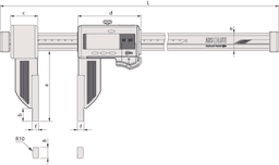 Technical Image of digital abs carb. fibre caliper ceramic inch/metric, 0-24", ip66 .