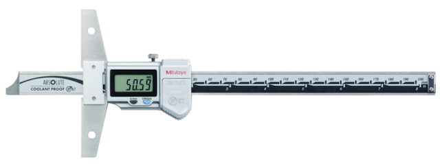 Image of digital abs depth gauge, ip67 inch/metric, 0-8"/0-200mm .