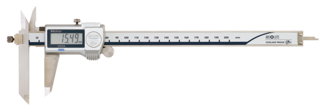 Image of digital abs offset caliper, ip67 0-200mm, thumb roller .
