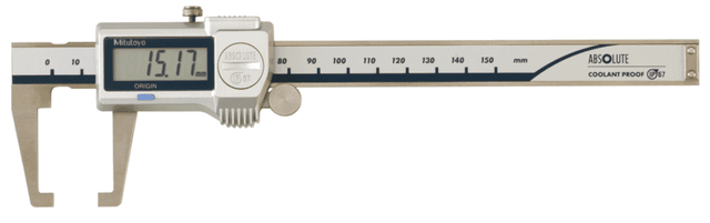 Image of digital abs neck caliper 0-150mm, ip67, thumb roller .