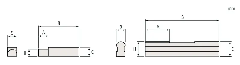 Image of half-round jaws (2pcs.) for gauge blocks 5mm height .